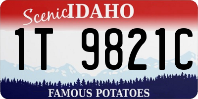 ID license plate 1T9821C