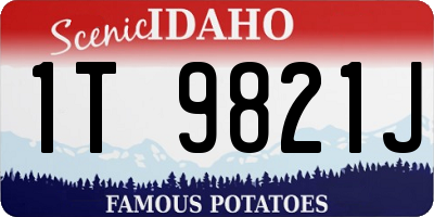 ID license plate 1T9821J