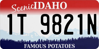 ID license plate 1T9821N