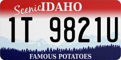 ID license plate 1T9821U