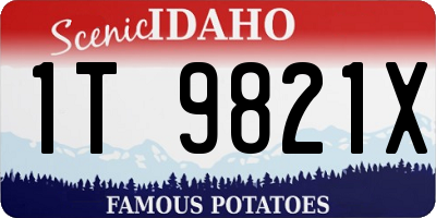 ID license plate 1T9821X