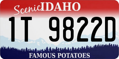 ID license plate 1T9822D