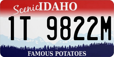 ID license plate 1T9822M