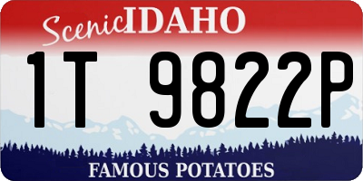 ID license plate 1T9822P