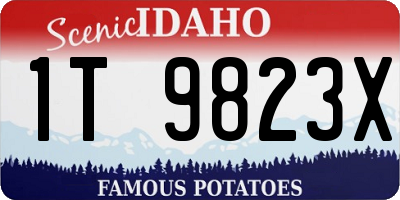 ID license plate 1T9823X