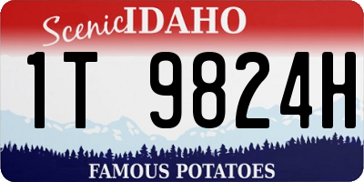 ID license plate 1T9824H