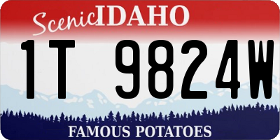 ID license plate 1T9824W