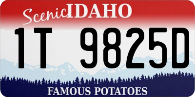 ID license plate 1T9825D