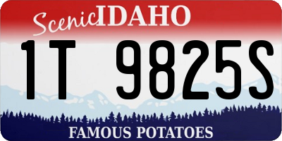 ID license plate 1T9825S