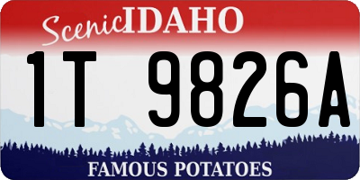 ID license plate 1T9826A