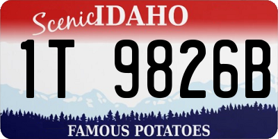 ID license plate 1T9826B