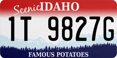 ID license plate 1T9827G