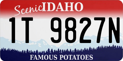 ID license plate 1T9827N
