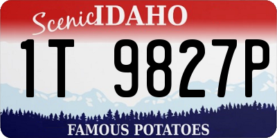 ID license plate 1T9827P
