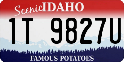 ID license plate 1T9827U