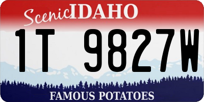 ID license plate 1T9827W