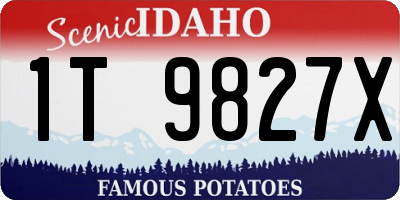 ID license plate 1T9827X