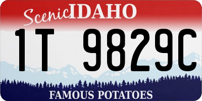 ID license plate 1T9829C