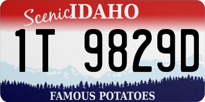 ID license plate 1T9829D
