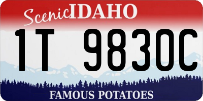 ID license plate 1T9830C