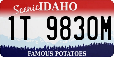 ID license plate 1T9830M