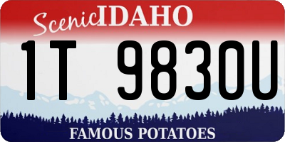 ID license plate 1T9830U