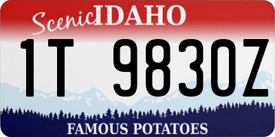 ID license plate 1T9830Z