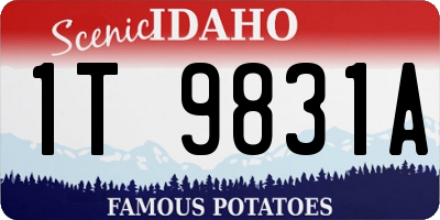 ID license plate 1T9831A