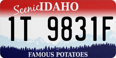 ID license plate 1T9831F