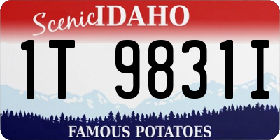 ID license plate 1T9831I
