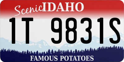 ID license plate 1T9831S