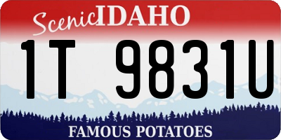 ID license plate 1T9831U