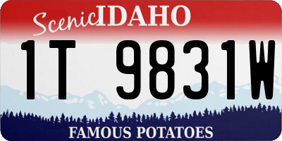 ID license plate 1T9831W