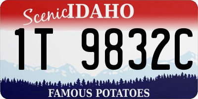 ID license plate 1T9832C