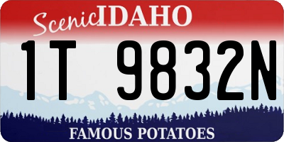 ID license plate 1T9832N