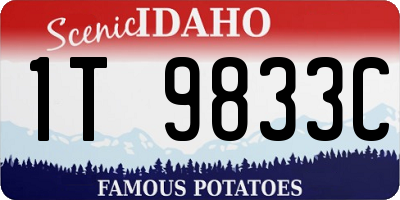 ID license plate 1T9833C