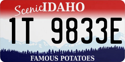 ID license plate 1T9833E