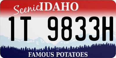 ID license plate 1T9833H