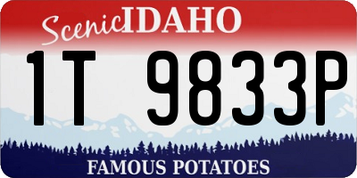 ID license plate 1T9833P