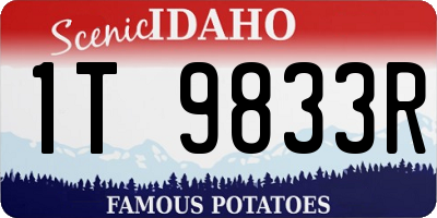 ID license plate 1T9833R