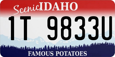 ID license plate 1T9833U