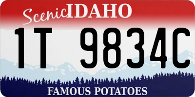 ID license plate 1T9834C
