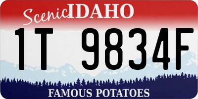 ID license plate 1T9834F