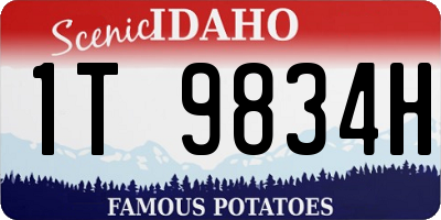ID license plate 1T9834H