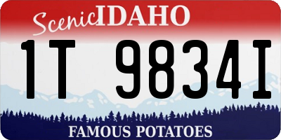 ID license plate 1T9834I