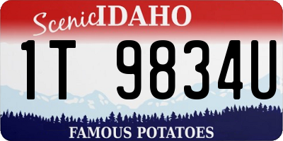 ID license plate 1T9834U