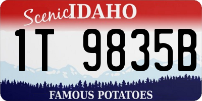 ID license plate 1T9835B
