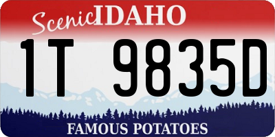 ID license plate 1T9835D