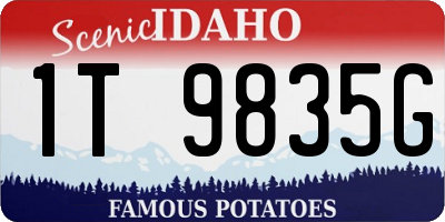 ID license plate 1T9835G