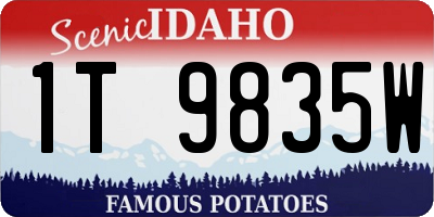 ID license plate 1T9835W